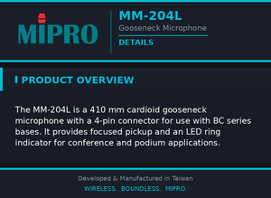MIPRO Smart 4 Pin Connector Gooseneck <b>Mic</b> With LED Ring Indicator Microphone Designed For BC Series Compatible Microphone - Product Image 4