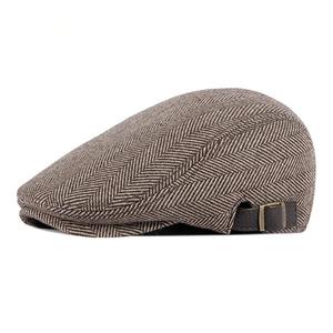 Nuevas Boinas <span class=keywords><strong>de</strong></span> Hombre para Primavera/Otoño, Boina Británica Retro <span class=keywords><strong>de</strong></span> Lana y Sarga, Sombrero Casual Tipo <span class=keywords><strong>Calabaza</strong></span>, Boinas Planas - Product Image 3