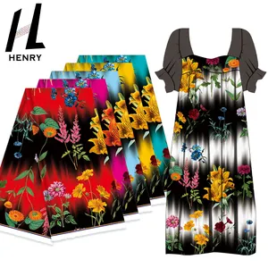 Vải Nhà Máy Thiết Kế Mới Màu Đen Và Trắng Chắp Vá Màu Hoa Nhà Máy In Vải Cho Quần Áo & Dresses - Product Image 1