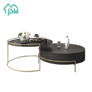 High Quality Light Luxury <strong>Black</strong> Stainless Steel Frame <strong>Round</strong> <strong>Side</strong> <strong>Table</strong> Modern Glass Center Coffee <strong>Table</strong> - Product Image 6
