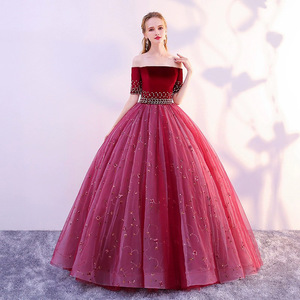 Elegant Off Shoulder Tulle Dress Long Skirt Performance Wear For Stage Women Adult - Product Image 2