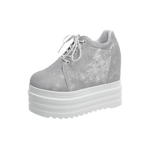 Nouvelle Collection Automne – Ballerines compensées à lacets pour femme, semelle épaisse, plateforme tendance, grandes tailles, chaussures basses à la cheville - Product Image 5