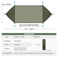 Hamac de Camping en Parachute avec Poteaux en Aluminium et Moustiquaire, Fonction 3 en 1, Portable pour Voyage en Extérieur