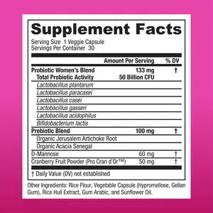 Probiotics Capsules For Women Vaginal Health Cranberry D-mannose Organic Prebiotics Urinary Health Women Probiotic Supplements