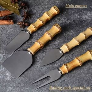 Espátula para Pastel de Acero Inoxidable, Nuevas Herramientas para Hornear, Juego de Cortadores de Queso y Pizza de Bambú - Product Image 1