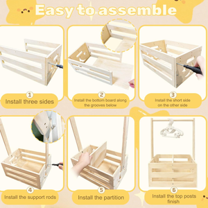 Cajón de madera para <span class=keywords><strong>Baby</strong></span> Shower, armario, cesta para <span class=keywords><strong>Baby</strong></span> Shower con perchas y divisores - Product Image 4