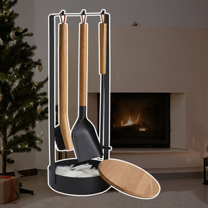Offre Spéciale : Ensemble d'outils et accessoires modernes en métal pour foyer, <span class=keywords><strong>cheminée</strong></span> et brasero - Product Image 1
