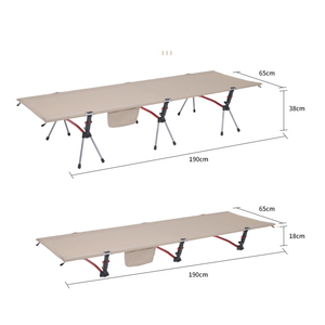 Lit de camping portable moderne ultraléger pliable, cadre en alliage d'aluminium, tissu Oxford 600D, capacité 150 kg, pour une personne - Product Image 3