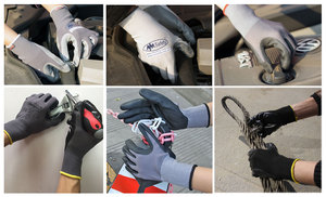 Gants de travail de sécurité NMsafety en nylon 13 jauges enduits de nitrile <span class=keywords><strong>sablé</strong></span>, durables, antidérapants, pour l'industrie et la construction - Product Image 2