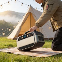Station d'alimentation portable d'extérieur, système de stockage d'énergie compact 330W, batterie lithium-ion pour la vente ambulante, le camping, les voyages tout-terrain et la maison