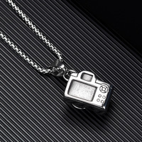 Collier pendentif appareil photo vintage en acier inoxydable style Hip Hop, chaîne à maillons, bijoux punk personnalisés pour homme, idéal pour le quotidien et le streetwear