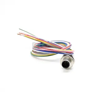 Arnés de Cable eléctrico M12, Conector de Cable eléctrico de 3, 4, 5, 6, 8 pines, M8, M12, montaje de Panel de código, macho