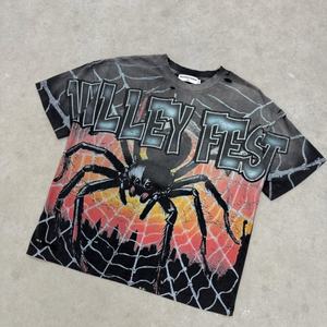 Camiseta Vintage de Algodón 100% Tejido Grueso con Estampado Gráfico Personalizado DTG, Lavado Ácido, Corte Holgado y Diseño Recortado Oversize para Hombre - Product Image 6