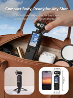Videocámara de Bolsillo 2K con Enfoque Automático, Lente Giratoria de 180°, Luz de Relleno, Mini Cámara de Video Digital para Vlogging en Vivo