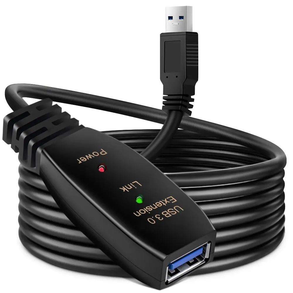 High Speed Extension Cable 5M/10/20M/30M USB 3.0 USB 2.0 A Male to A Female Active Repeater With LED lights and DC Power
