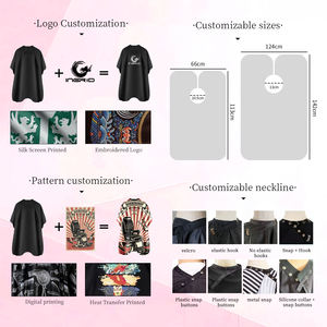 Decote ajustável Professional Hair Cutting Cape Barber Cabeleireiro Cape Porosidade impermeável e confortável Salon Hair Cape - Product Image 6