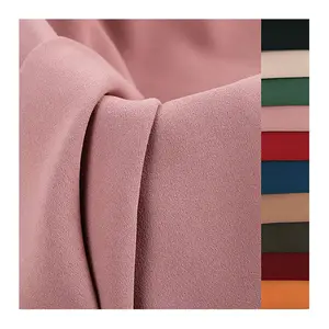 low MOQ soft breathable 100% polyester korean crepe chiffon fabric for women clothing