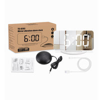 Dropshipping productos 2023 reloj despertador LED con agitador de cama Mesa reloj de espejo Digital despertar durmientes pesados