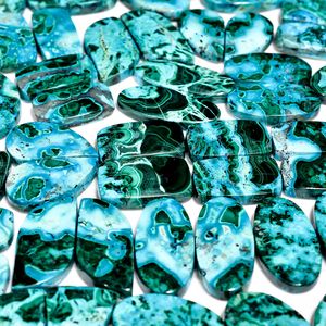 Venta caliente raro crisocola malaquita pares cabujón venta al por mayor lote de curación crisocola malaquita piedras preciosas sueltas - Product Image 4