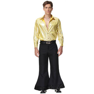 Traje de discoteca para adultos al por mayor, traje para hombre Retro dorado de los años 70, disfraz de Cosplay, disfraz de Halloween para hombre - Product Image 6