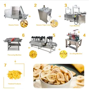 SUS304 chips di piantaggine automatici banana chips making machines banana chips processing line