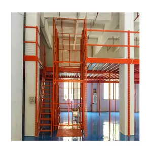 Shelf warehouse rack integrated stationary heavy duty racking system mezzanine platform with steel stair warehouse racking
