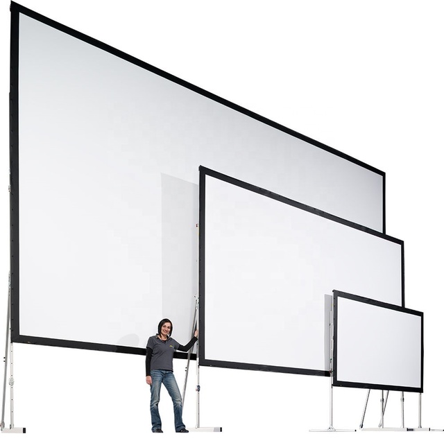 Huge 300 Inch Quick Setup Screen HD Fast Fold Projection Screen with Front & Rear Screen, Flight case Package