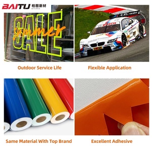 플로터 자체 접착 Vinilo 광택 또는 매트 골드 메탈릭 스티커 비닐 종이 롤 절단 용 자체 접착 컬러 비닐 - Product Image 2