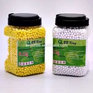 Four colors yellow,blue,white and green of 0.12 balls exploding bbs plastic ball 2000pcs 3000pcs 5000pcs bottle packaging choose