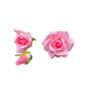 Three-headed Parisian Rose Realistic High Simulation Wedding Christmas Hotel Home <strong>Background</strong> Flower Wall Embellishment - Product Image 6