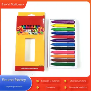 निर्माता 12 रंग गैर-धुंधला प्लास्टिक क्रेयॉन रंगीन ड्राइंग पेन किंडरगार्टन बच्चों के तेल रंगीन पेंसिल की आपूर्ति करता है - Product Image 2