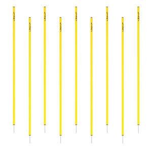 Equipo de Entrenamiento Deportivo LISKI, Juego de 6 Postes de Slalom Articulados Estándar de 30 mm, Amarillo Fluorescente, Punta de Acero sin Placa - Product Image 1