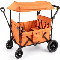 Chariot Pliant 4 Places pour Enfants, Vert Armée, avec Auvent Anti-UV, Poignée de Poussée et de Traction, Certifié CE et CPC - Vente en Gros OEM