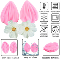 Gumpaste Fleur Silicone Veining Rose Veiné Fondant Gum Paste Moule Pivoine Plumeria Daisy Orchid Moules Sugar Craft Cake Clay Set