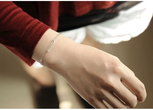 LT-139 925 Sterling Silver <strong>Bracelet</strong> Women's Korean Version of Fashion Simple Small <strong>Ball</strong> <strong>Bracelet</strong> Sterling Silver Jewelry - Product Image 3