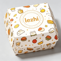 Caja de Hamburguesas de Papel Kraft Personalizada al por Mayor, Embalaje Desechable para Hamburguesas para Llevar con Laminación Mate Tipo Carpeta