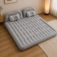 Nouveau matelas gonflable de voiture en PVC floqué gris, universel pour SUV, écologique, pour voyage et extérieur, avec pompe électrique intégrée