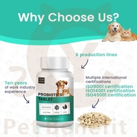 Tabletas Probióticas Digestivas para Perros y Gatos, Mejora la Inmunidad Intestinal, Absorción de Nutrientes, Personalización OEM, Regula el Equilibrio de la Flora
