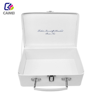 Vente en gros d'usine boîtes cadeaux en carton recyclable blanches personnalisées boîtes d'emballage pour petites entreprises valise boîte-cadeau avec poignée