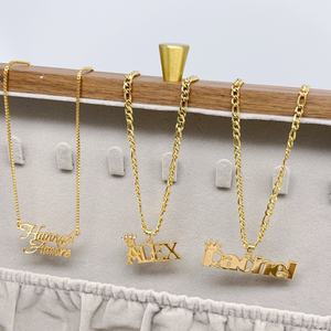 สร้อยคอชื่อสั่งทำ สร้อยคอจี้ตัวอักษรสแตนเลสสตีลส่วนบุคคล พร้อมสายเชื่อมต่อ จัดส่งแบบดรอปชิปปิ้ง - Product Image 6