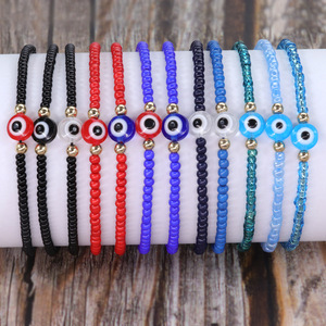Accessoire personnel pas cher fait à la main glaçure oeil Bracelet mexicain tissé à la main réglable Bracelet fait main - Product Image 3