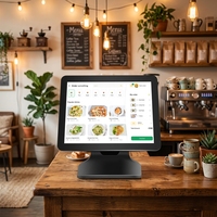 Nouveau design, terminal de point de vente tactile à écran 15 pouces avec cadre à angle droit, système de point de vente personnalisé, PC tout-en-un