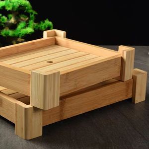 Plateau de service en bambou Q-Y, petit format, forme d'aile, pour repas d'hôtel, café, thé, boissons - Product Image 1