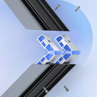 Ventanas Corredizas de Diseño Moderno y Elegante, de Aleación de Aluminio con Rotura de Puente Térmico y Vidrio Templado para Baño y Uso Hotelero