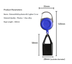 Porte-clés rétractable multifonctionnel avec couvercle de briquet <span class=keywords><strong>YoYo</strong></span> ID nom Mousqueton clip arrière facile à tirer en plastique ABS badge bobine boucle - Product Image 5