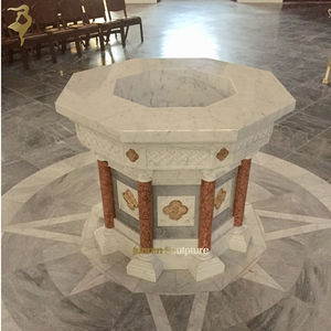 Cruz Sagrada Religiosa Personalizada, Bautismo en Catedral de Mármol para Iglesia Católica, Bautisterio de Piedra Natural, Fuente Bautismal - Product Image 2