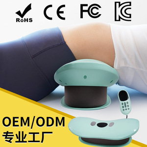 Waist Massager <b>Vibration</b> Heating Air Pressure EMS Microcurrent Timed <b>Remote</b> <b>Control</b> Plug-In Green White Black Lower Back - Product Image 5