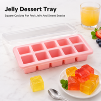 Moule à pâtisserie en silicone alimentaire avec couvercle, plateau carré à 10 cavités pour mini-gâteaux, mousses, gelées, fournitures de boulangerie en gros