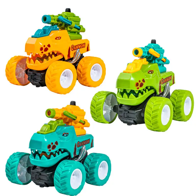 2023 Hot Selling ABS Material Dinosaurier Fahrt auf Autos pielzeug Trägheit rakete Start Dinosaurier Spielzeug interaktive Autos pielzeug für Kinder