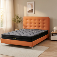 Minimalistisches Luxus-Bettgestell aus PU-Leder mit Handgeknöpftem Kopfteil, Robuster Lattenrost, Stilvolles Weiches Bett für Gäste